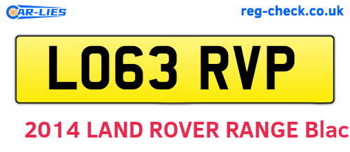LO63RVP are the vehicle registration plates.