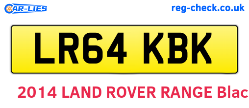 LR64KBK are the vehicle registration plates.