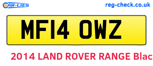 MF14OWZ are the vehicle registration plates.