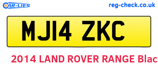 MJ14ZKC are the vehicle registration plates.