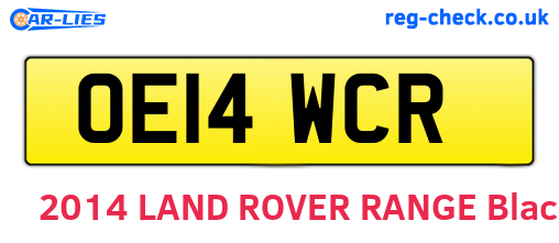 OE14WCR are the vehicle registration plates.