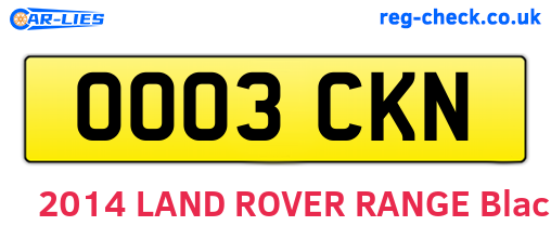 OO03CKN are the vehicle registration plates.