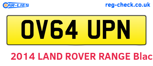 OV64UPN are the vehicle registration plates.