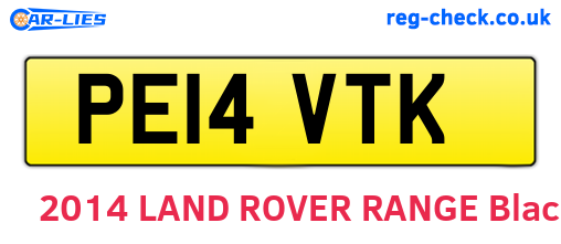 PE14VTK are the vehicle registration plates.