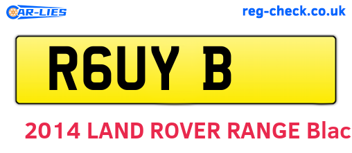 R6UYB are the vehicle registration plates.