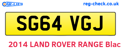 SG64VGJ are the vehicle registration plates.