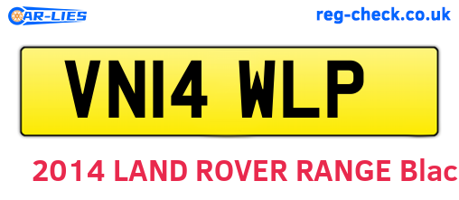 VN14WLP are the vehicle registration plates.