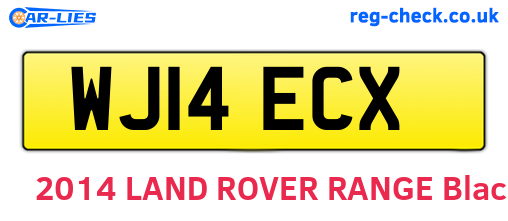 WJ14ECX are the vehicle registration plates.