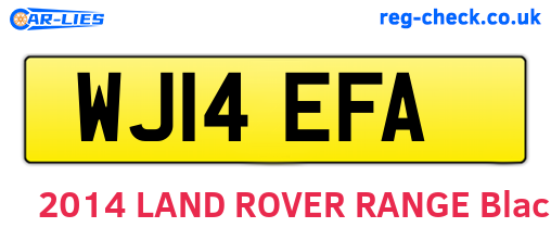 WJ14EFA are the vehicle registration plates.