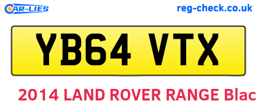 YB64VTX are the vehicle registration plates.