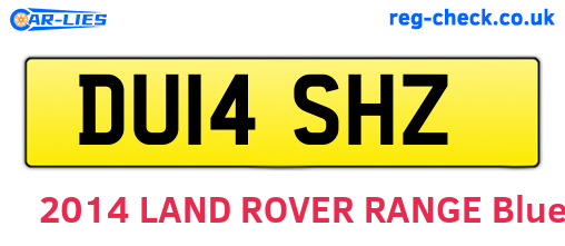 DU14SHZ are the vehicle registration plates.