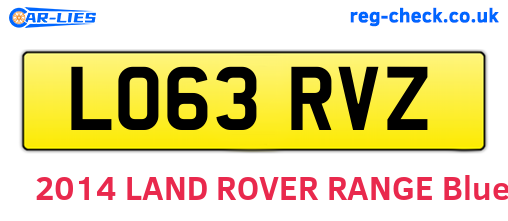 LO63RVZ are the vehicle registration plates.