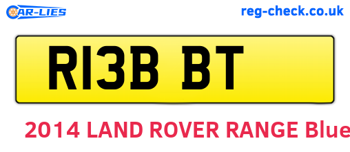R13BBT are the vehicle registration plates.