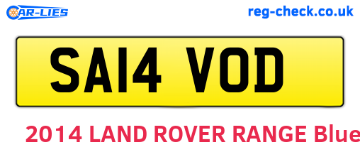 SA14VOD are the vehicle registration plates.