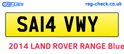 SA14VWY are the vehicle registration plates.