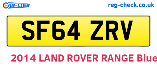 SF64ZRV are the vehicle registration plates.