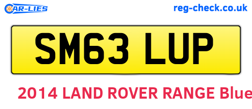 SM63LUP are the vehicle registration plates.