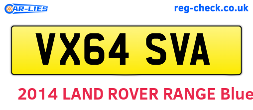 VX64SVA are the vehicle registration plates.
