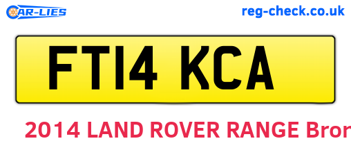 FT14KCA are the vehicle registration plates.