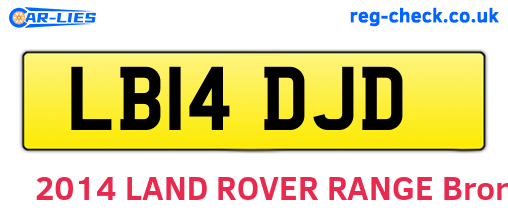 LB14DJD are the vehicle registration plates.
