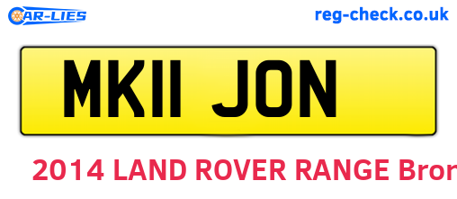MK11JON are the vehicle registration plates.