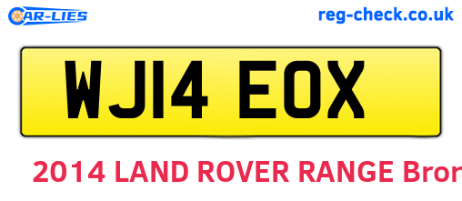 WJ14EOX are the vehicle registration plates.