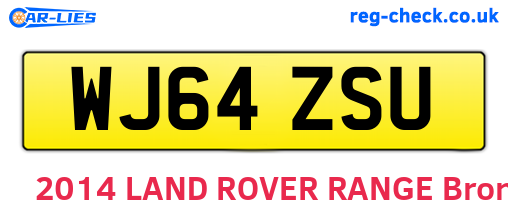 WJ64ZSU are the vehicle registration plates.