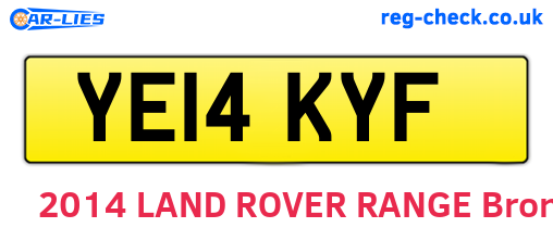 YE14KYF are the vehicle registration plates.