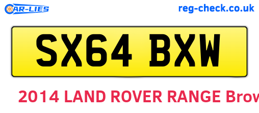 SX64BXW are the vehicle registration plates.