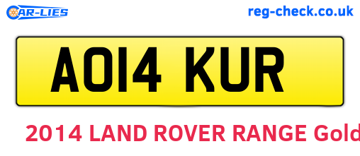 AO14KUR are the vehicle registration plates.