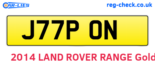 J77PON are the vehicle registration plates.