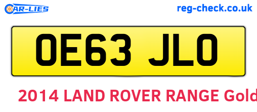 OE63JLO are the vehicle registration plates.