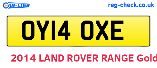 OY14OXE are the vehicle registration plates.
