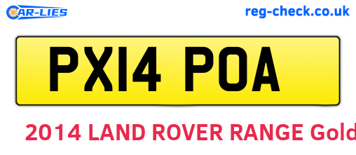 PX14POA are the vehicle registration plates.