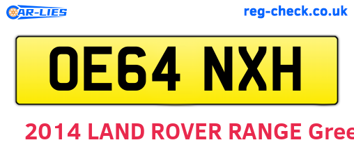 OE64NXH are the vehicle registration plates.