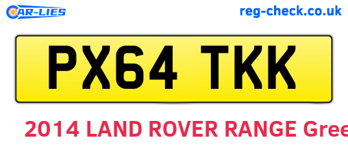 PX64TKK are the vehicle registration plates.
