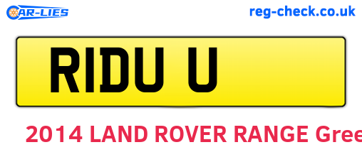 R1DUU are the vehicle registration plates.
