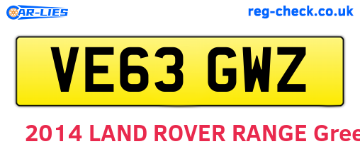 VE63GWZ are the vehicle registration plates.