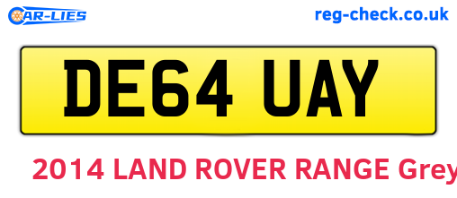 DE64UAY are the vehicle registration plates.