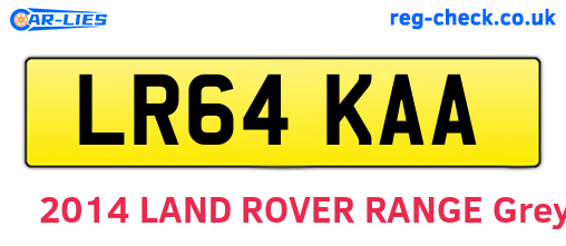LR64KAA are the vehicle registration plates.