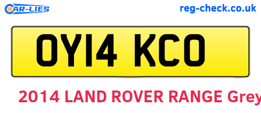 OY14KCO are the vehicle registration plates.