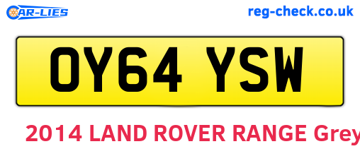 OY64YSW are the vehicle registration plates.