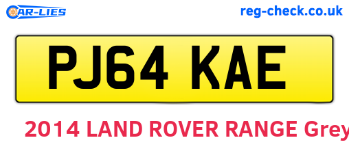 PJ64KAE are the vehicle registration plates.