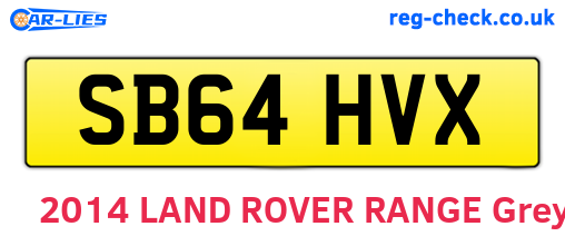 SB64HVX are the vehicle registration plates.
