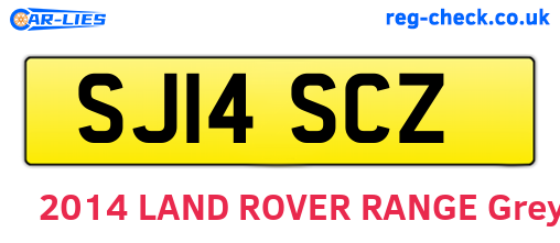 SJ14SCZ are the vehicle registration plates.