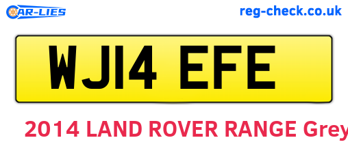 WJ14EFE are the vehicle registration plates.