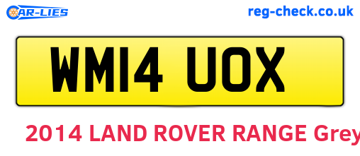 WM14UOX are the vehicle registration plates.
