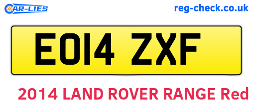 EO14ZXF are the vehicle registration plates.