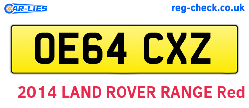 OE64CXZ are the vehicle registration plates.