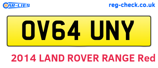 OV64UNY are the vehicle registration plates.